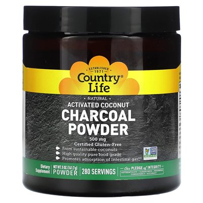 Country Living, Aktivkohlepulver aus Kokosnuss, 500 mg, 5 oz (141,7 g)