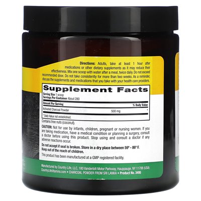 Życie country, aktywowany kokosowy proszek z węgla drzewnego, 500 mg, 5 uncji (141,7 g) Życie country, aktywowany kokosowy proszek z węgla drzewnego, 500 mg, 5 uncji (141,7 g)
