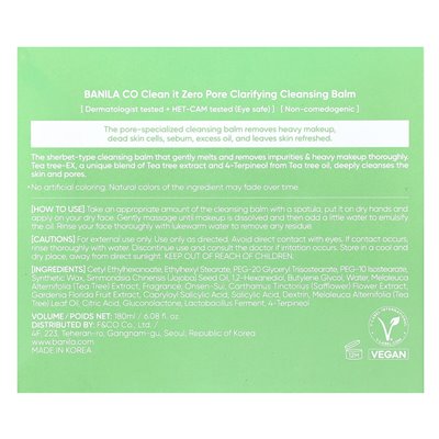 Banila Co, Clean It Zero, Pore Clarifying Cleansing Balm, 6.08 fl oz (180 ml)