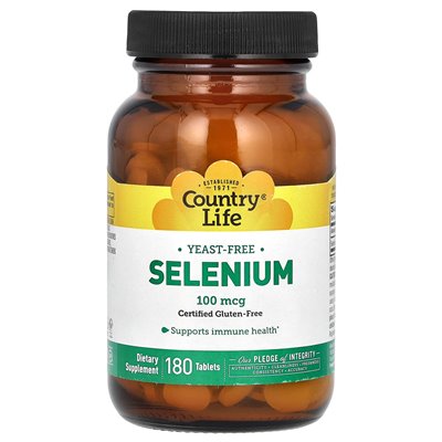 Country Life, Selenium, 100 mcg, 180 tabletek