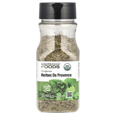 California Gold Nutrition, Foods, Organic Herbes de Provence, 1,73 uncji (49 g)