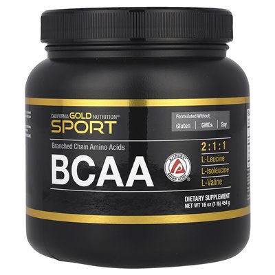 California Gold Nutrition, Sport, BCAA Powder, Ajipure®, rozgałęzione aminokwasy łańcuchowe, 1 funt (454 g) California Gold Nutrition, Sport, BCAA Powder, Ajipure®, rozgałęzione aminokwasy łańcuchowe, 1 funt (454 g)