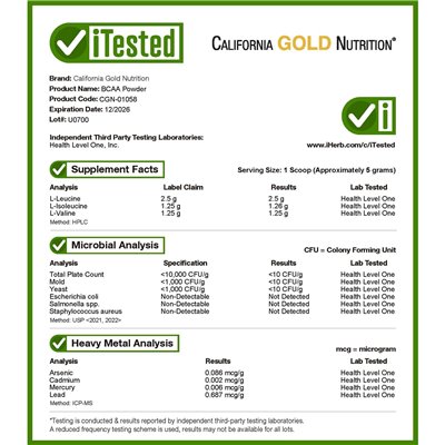 California Gold Nutrition, Sport, BCAA Powder, Ajipure®, rozgałęzione aminokwasy łańcuchowe, 1 funt (454 g) California Gold Nutrition, Sport, BCAA Powder, Ajipure®, rozgałęzione aminokwasy łańcuchowe, 1 funt (454 g)