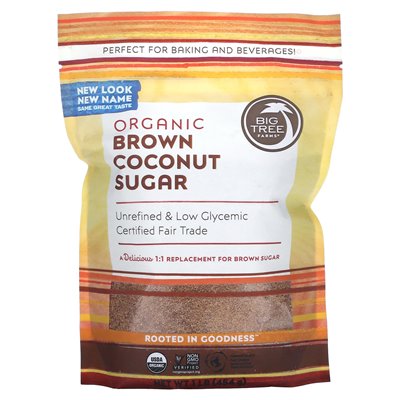 Big Tree Farms, Organic Brown Coconut Sugar, 1 lb (454 g) Big Tree Farms, Organic Brown Coconut Sugar, 1 lb (454 g)