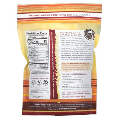 Big Tree Farms, Organic Brown Coconut Sugar, 1 lb (454 g) Big Tree Farms, Organic Brown Coconut Sugar, 1 lb (454 g)