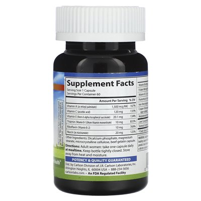 Carlson, kobiety przywracane żelaza, 60 kapsułek