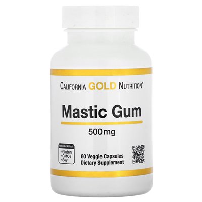 California Gold Nutrition, guma mastyka, 500 mg, 60 kapsułek wegetariańskich