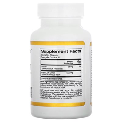 California Gold Nutrition, guma mastyka, 500 mg, 60 kapsułek wegetariańskich