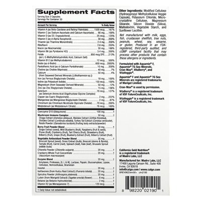 California Gold Nutrition, Ultamins Women's 50+ Multiwitamin z CoQ10, grzyby, enzymy, warzywa i jagody, 60 kapsułek warzywnych California Gold Nutrition, Ultamins Women's 50+ Multiwitamin z CoQ10, grzyby, enzymy, warzywa i jagody, 60 kapsułek warzywnych