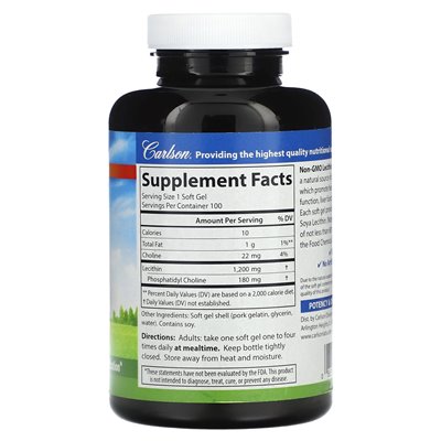 Carlson, Lecithin in GVO, 1200 mg, 100 Kapseln