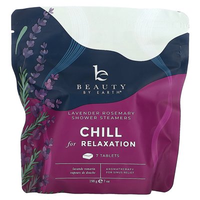 Beauty by Earth, Chill for Relaks, Presh Parowce, Lavender Rosemary, 7 tabletek, 7 uncji (198 g)