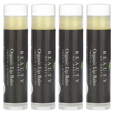 Piękno według Ziemi, organiczny balsam do ust, pieprz, 4 rurki, 0,15 uncji każda
