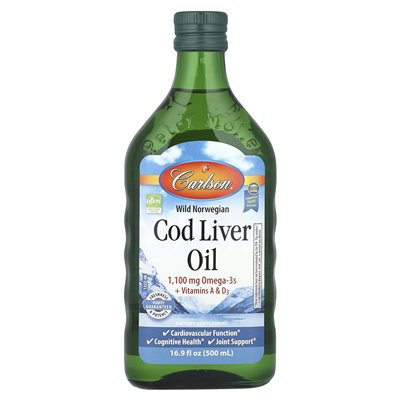 Carlson, Wild Norwegian Cod Wątroba oleju, 16,9 Fl Oz (500 ml)