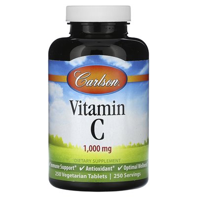 Carlson, Vitamin C, 1000 mg, 250 vegetarische Tabletten
