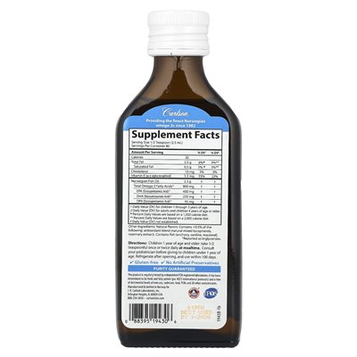 Carlson, Kid's, Norwegian, najlepiej najlepszy olej rybny, Just Peachie, 800 mg, 6,7 fl oz (200 ml) Carlson, Kid's, Norwegian, najlepiej najlepszy olej rybny, Just Peachie, 800 mg, 6,7 fl oz (200 ml)