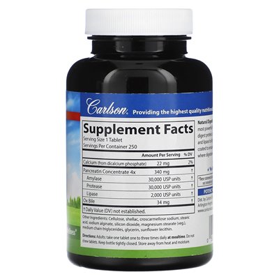 Carlson Natürliche Verdauungsenzyme 250 Tabletten