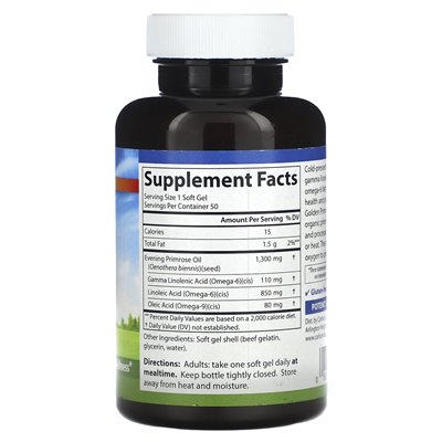 Carlson, Golden Primrose, wciskany na zimno, 1300 mg, 50 miękkich żeli