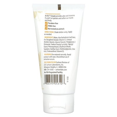 Carlson, A-D-E Hand &amp Body Cream, bezzapachowy, 2 uncje (56 g)