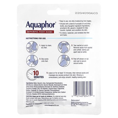 Aquaphor, naprawa masek stóp, 1 para, 0,7 fl oz (20 ml)