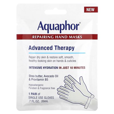 Aquaphor, naprawa masek dłoni, 1 para, 0,7 fl Oz (20 ml)