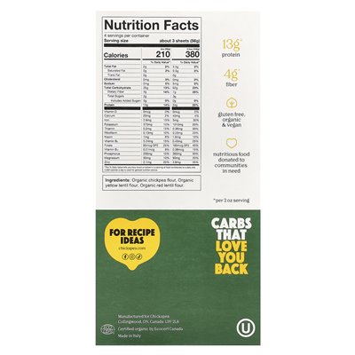 Chickapea, lasagna organiczna, 8 uncji (227 g)