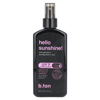 B.Tan, witaj Sunshine!Głębokie opalanie suchego sprayu filtr przeciwsłoneczny, SPF 7, 8 Fl Oz (236 ml)