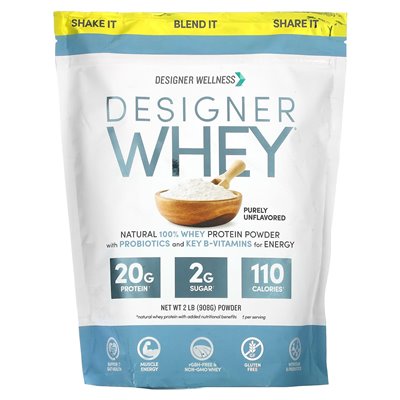 Designer Wellness, projektant serwatki, proszek o naturalnym 100% serwatnicy, czysto niezmożony, 2 funty (908 g)