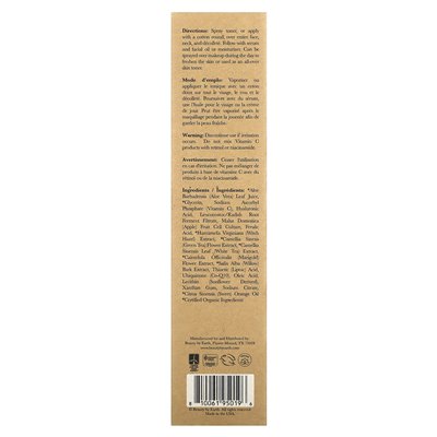 Piękno według Ziemi, nadpobudliwy przeciwstarze, witamina C Spray do twarzy, 4,5 fl oz (133 ml)