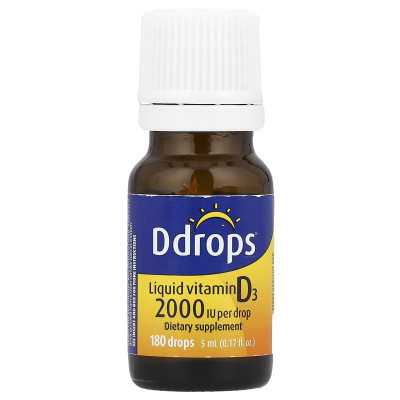 DDROPS, Liquid Vitamin D3, 2000 IU, 0.17 fl oz (5 ml)