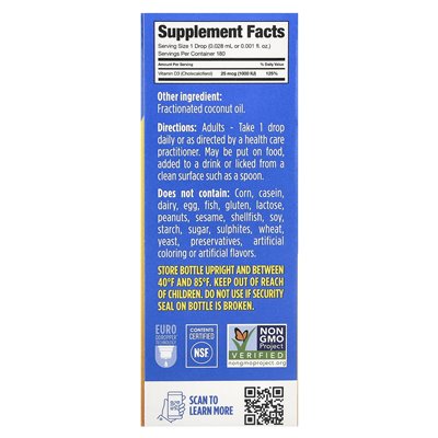 DDROPS, flüssiges Vitamin D3, 1000 IE, 0,17 fl Oz (5 ml)