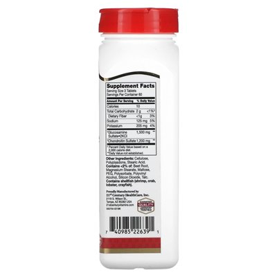 21st Century, Glucosamin-Chondroitin, doppelte Stärke, 180 Tabletten