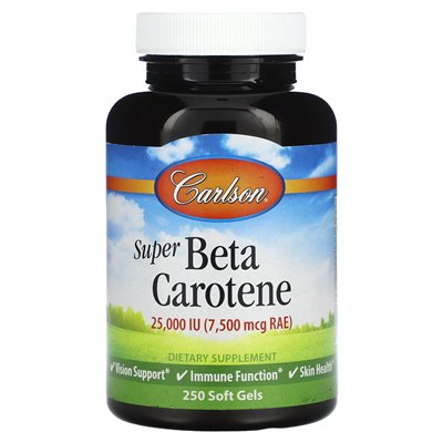 Carlson, Super Beta Carotene, 7500 McG Rae (25,000 IU), 250 Softgels