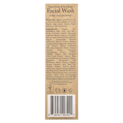 Piękno według Ziemi, myjni twarzy, superfruits i morza morza, kombinacja i tłusta skóra, 4 flory (120 ml)