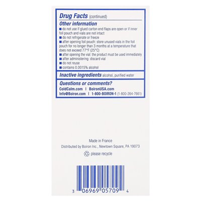 Boiron, zimne spokojne dziecko, dawki płynne, zimna ulga, 6+ miesięcy, 30 preparowanych dawek płynnych, 0,034 fl oz (1 ml)