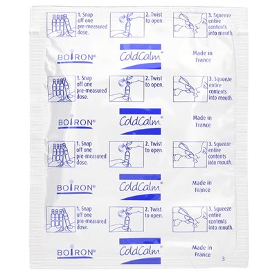 Boiron, zimne spokojne dziecko, dawki płynne, zimna ulga, 6+ miesięcy, 30 preparowanych dawek płynnych, 0,034 fl oz (1 ml)
