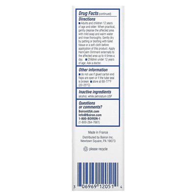 Boiron, maść hemcalm, ulga hemoroidalna, 1 uncja (30 g)
