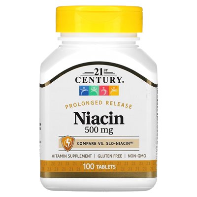 21st Century Niacin, Sustained Release, 500mg, 100 Tablets