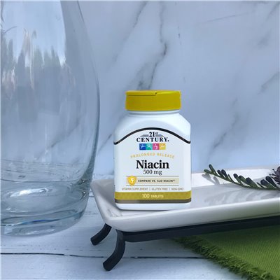 21st Century Niacin, Sustained Release, 500mg, 100 Tablets