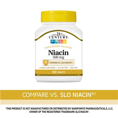 21st Century Niacin, verzögerte Freisetzung, 500 mg, 100 Tabletten