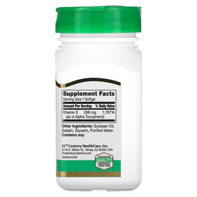 21st Century, natürliches Vitamin E, 268 mg (400 IE), 110 Kapseln