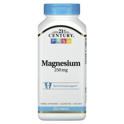 21st Century, Magnesium, 250 mg, 250 tablets