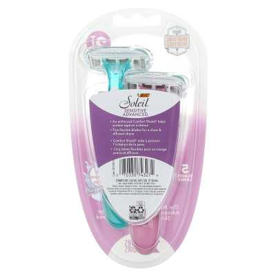 BIC, Soleil Sensitive Advanced, Disposable Razors, 2 Razors