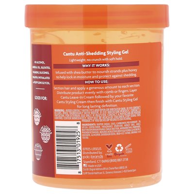 Cantu, Shea Butter, Anty-Shedding Styling Gel z miodem, elastyczne trzymanie, 18,5 uncji (524 g)