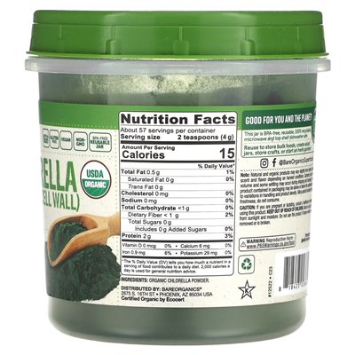 Bareorganics, organiczna chlorella proszek, 8 uncji (227 g) Bareorganics, organiczna chlorella proszek, 8 uncji (227 g)