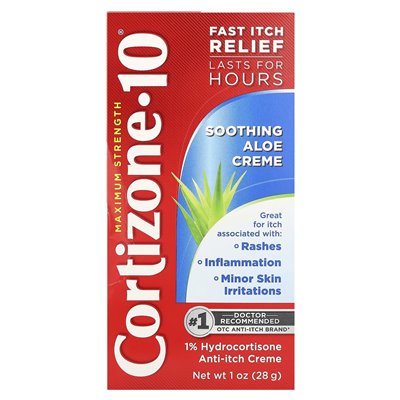 Cortizone 10, Maximum Strength, Soothing Aloe Creme, 1 oz (28 g)