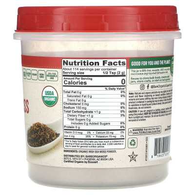 Bareorganics, Organic Irish Sea Moss Powder, 8 uncji (227 g) Bareorganics, Organic Irish Sea Moss Powder, 8 uncji (227 g)