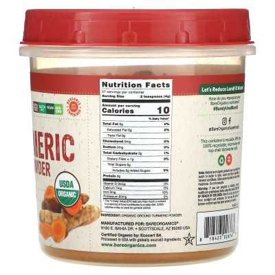Bareorganics, kurkumowy proszek korzeniowy, 8 uncji (227 g)