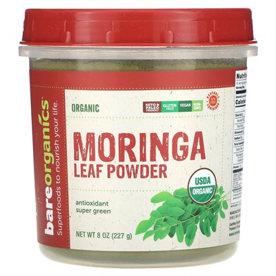 Bareorganics, Bio-Moringa-Blattpulver, 8 oz (227 g)