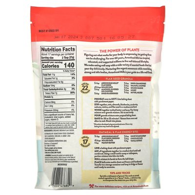 Młyny strzałkowe, organiczne nasiona lnu, bezglutenowe, 1 funt (453 g)