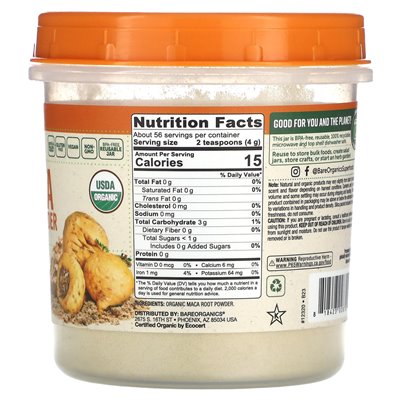 Bareorganics, Bio-Maca-Wurzelpulver, 8 oz (227 g)